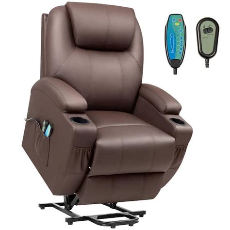 Lacoo Big And Tall Brown Power Lift Recliner Chair For Elderly With