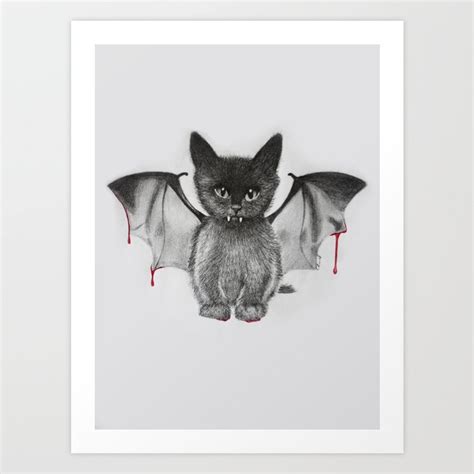 Cat Bat Art Print By Amelia Souva Society6