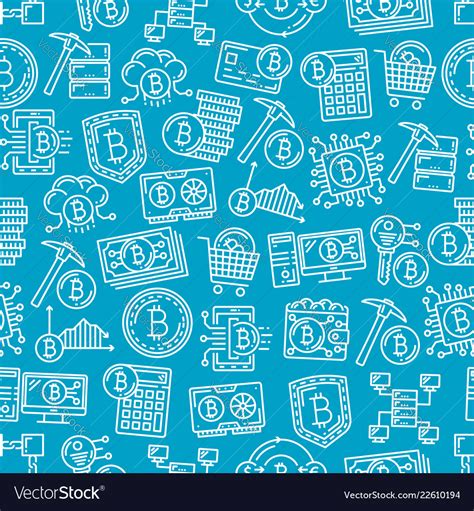 Bitcoin Cryptocurrency Digital Pattern Background Vector Image