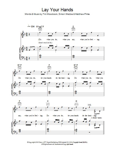 Lay Your Hands Sheet Music Simon Webbe Piano Vocal And Guitar Chords