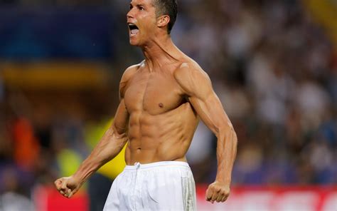 Footballers Cristiano Ronaldo Men Shirtless Muscular Sport Soccer