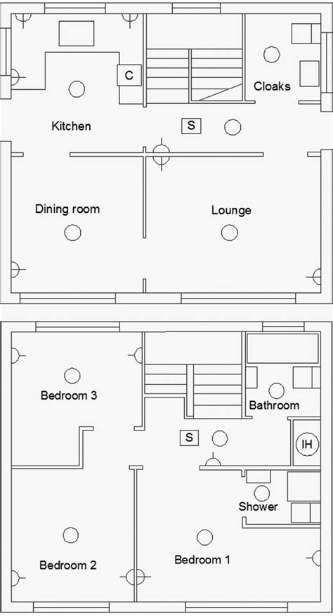 For this post i design a diagram in which i shown the 2 light sockets with bulb which is control able form one way switches and ceiling fan. Electrical Design Project of a Three Bed Room House (Part 1)
