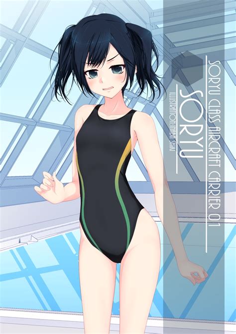 Safebooru 1girl Artist Name Black Hair Black Swimsuit Character Name Commentary Request