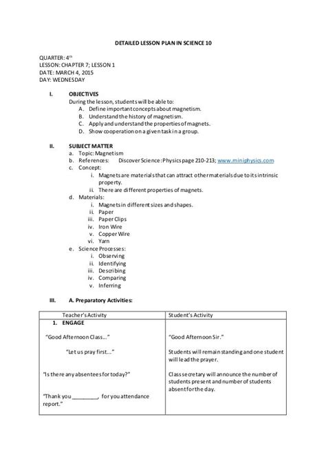 Detailed Lesson Plan For Grade 1 Science Semi Detailed Lesson Plan Pdmrea