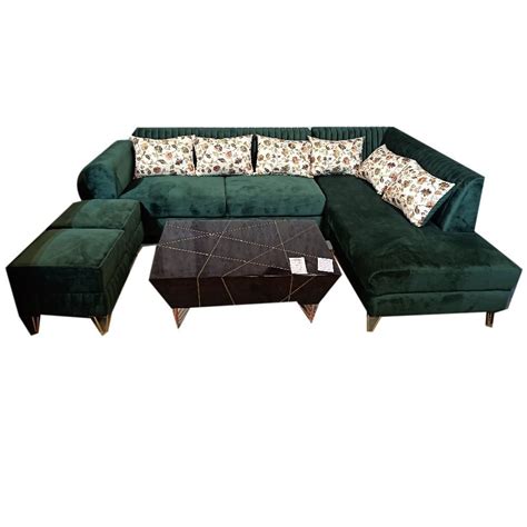 Green Base Rectangular Green Stainless Steel Eight Seater Sofa Set Velvet At Rs Set In