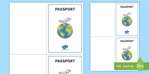 Globe Themed Passport Wallet Craft British Passport Template