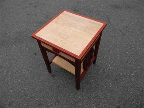 Hand Made Mindys Padouk And Curly Maple End Tables By Jonathan Walkey