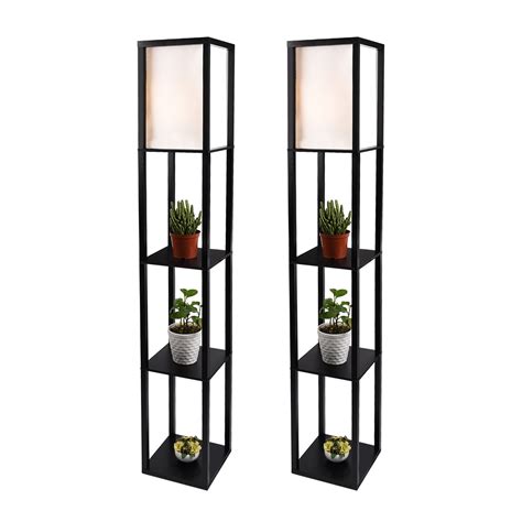 The design lends a classic air without taking over. Tall Corner Lamp with Shelf Etagere Standing Lamps Modern ...