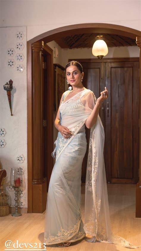 Taapsee Pannu Looks Angelic In This Gorgeous White Transparent Saree