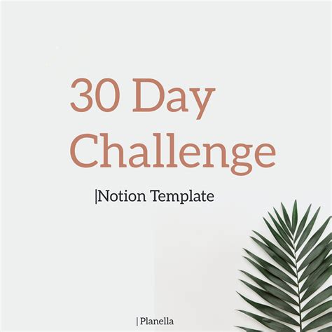 30 Day Challenge Notion Template Digital Download Editable Etsy