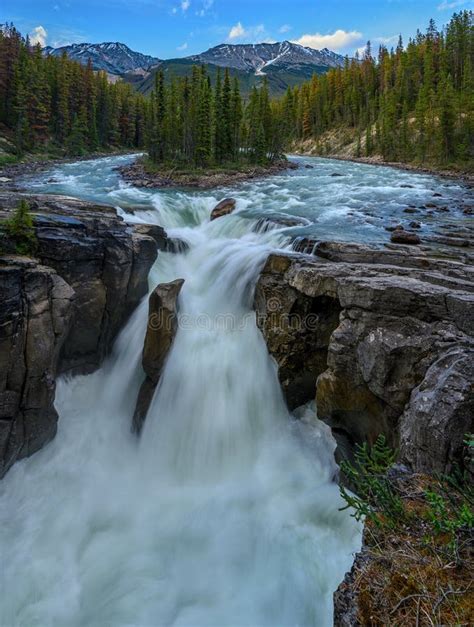 The Frozen Sunwapta Falls At The Icefields Parkway Jasper National