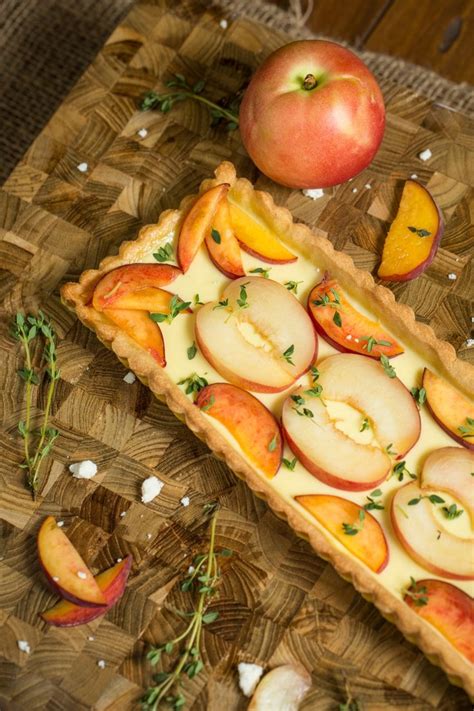 peach and nectarine tart thyme custard best food ever food best foods