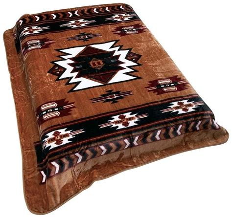 Brown Tribal Pattern Native American Plush Blanket New Blankie Free