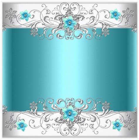 Teal Flowers And Silver Uploaded By Lynn White Frame Crafts Borders