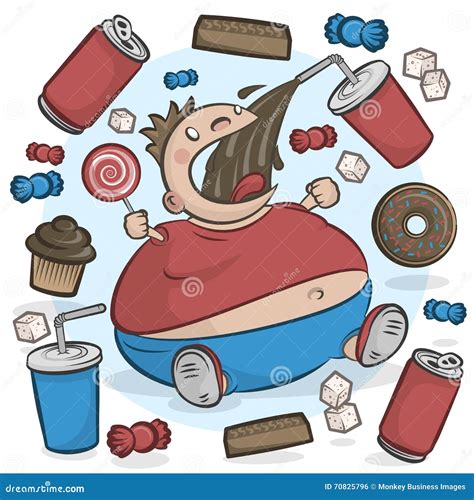 Child Obesity Graphic Stock Illustration Illustration Of Happy 70825796