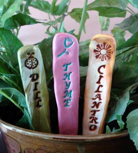 Polymer Clay Herb Garden Markers 15 Plant Varieties Various Colors