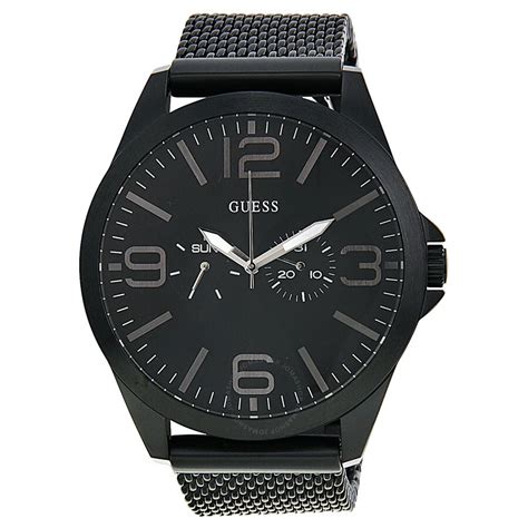 Founded by the marciano brothers in 1981 los angeles, guess has launched itself as an american icon on the global stage. Guess Multi-Function Black Dial Black Ion-plated Men's ...