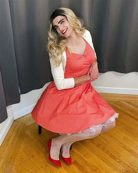 gorgeous crossdresser penelope shares her favorite outfits to wear girly dresses red dress