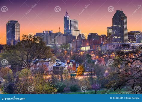 Raleigh North Carolina Skyline Stock Image Image Of Buildings