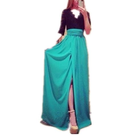 Women Summer Fashion Korean Style Long Sleeve Maxi Dress Ladies Chiffon