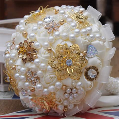 The Latest Handmade Pearl Bridal Bouquet Silk Wedding