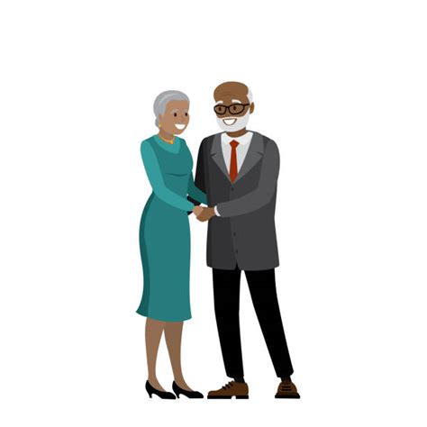 Happy Elderly Black Couple Illustrations Royalty Free Vector Graphics