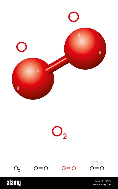 Loxygène O2 Molécule Modèle Et Formule Chimique Aussi Le Dioxygène