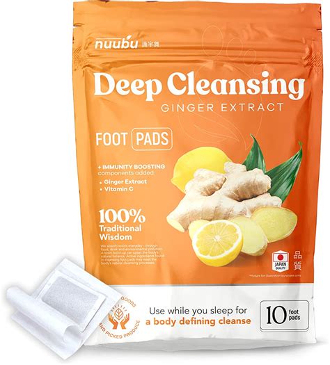 Nuubu Ginger Premium Deep Cleansing Foot Pads For Stress Relief Better Sleep And Foot Care