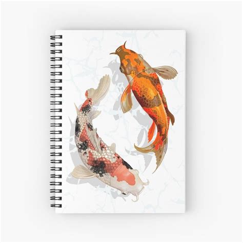 Japanese Koi Fish Artwork Of Japan Spiral Notebook By Gismopop Fish