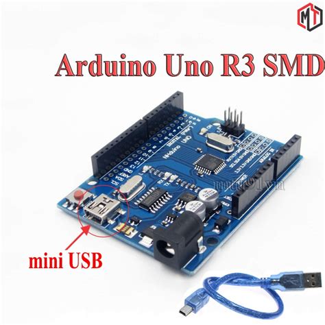 Arduino Uno R3 Smd Atmega328p Ch340 Cổng Mini Usb Chip Dán Có Cáp