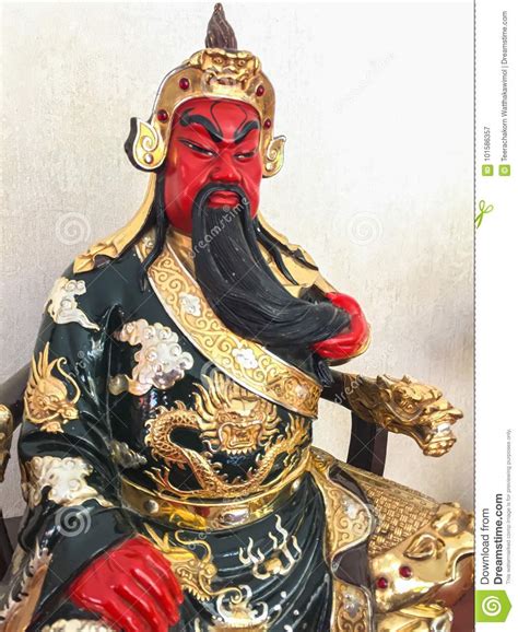 Statuette Of The Legendary Chinese Kuan Yu God Of War Stock Image
