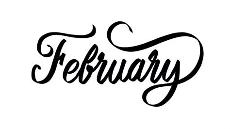 February Brush Calligraphy Animation Isolated On Stock Footage Video