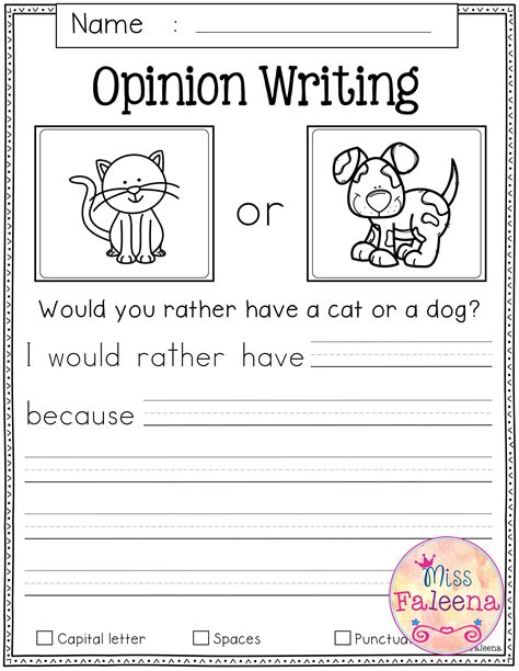 Opinion Writing Worksheets For 1st Grade Schematic And Wiring Diagram