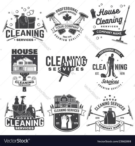 Cleaning Company Badge Emblem Royalty Free Vector Image