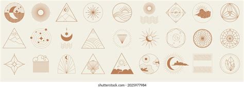 Linear Boho Icons Bohemian Styled Logotypes Stock Illustration 2025977984 Shutterstock