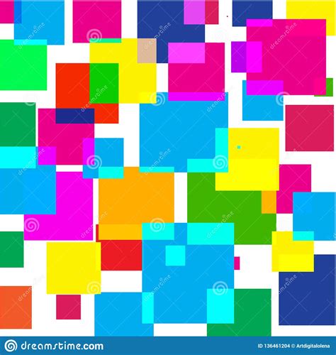 Vector Image Of A Bright Colorful Squares On A White Background Stock