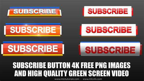 Download Colorful Subscribe Buttons Full Set Mtc Tutorials
