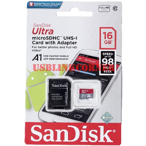 Jual Sandisk Ultra Micro Sd Sdhc 16gb Speed 80mbps Class 10 Uhs 1 16