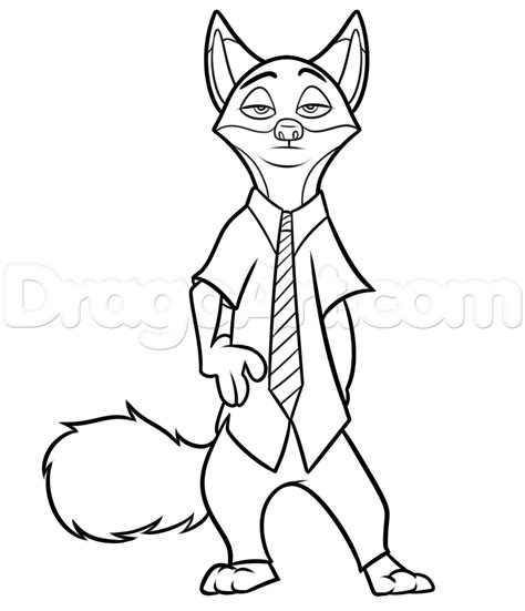 Nick Wilde Online Drawing Guided Drawing Disney Films Zootopia New