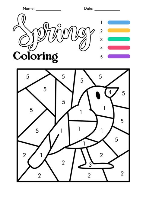 Color By Numbers Printable Worksheets