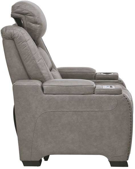 Signature Design By Ashley® The Man Den Gray Leather Power Recliner