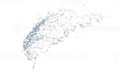 3d Clear Blue Water Scattered Around Water Splash Transparent Isolated