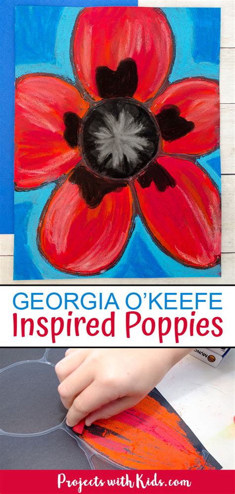 Chalk Pastel Poppies Inspired By Georgia Okeeffe Remembrance Day Art