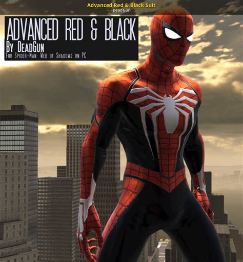 Advanced Red And Black Suit Spider Man Web Of Shadows Mods