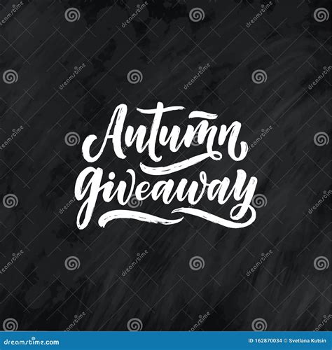 Vintage Card With Autumn Giveaway Lettering Calligraphy Text