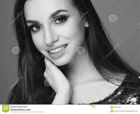 Pretty Brunette Woman Portrait Stock Photo Image Of Beautiful