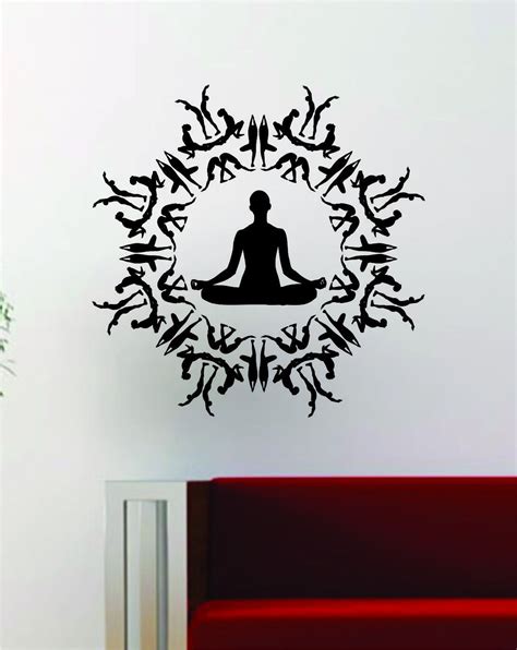 Yoga Poses Design Decal Sticker Wall Vinyl Art Words Decor Meditation