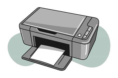 Ilustración De Dibujos Animados De Impresora Vector Premium