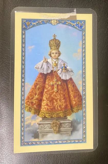 Vintage Laminated Prayer Card Prayer To The Infant Jesus Of Prague 0
