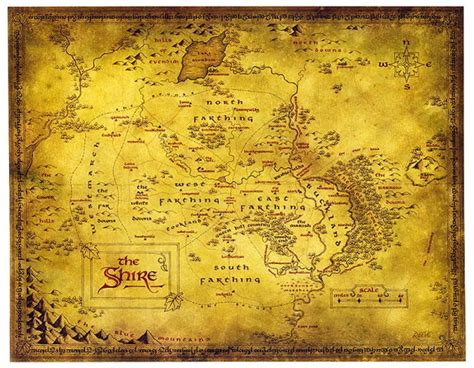 The Map Of Middle Earth Is Shown In Yellow And Brown As Well As An Image